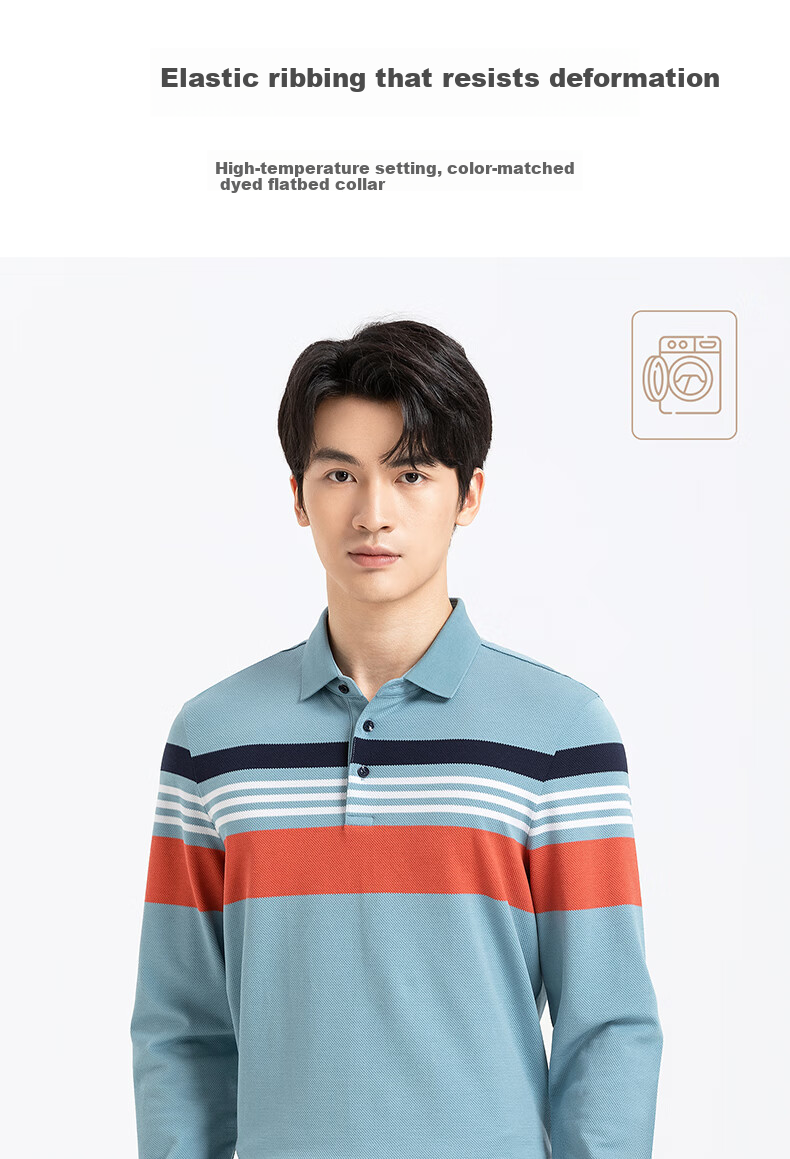 Langdeng [Non-Deforming Collar] Long Sleeve Polo Shirt Men Langdeng 2025 Spring Autumn New Business Casual Men's Collared T-Shirt 8