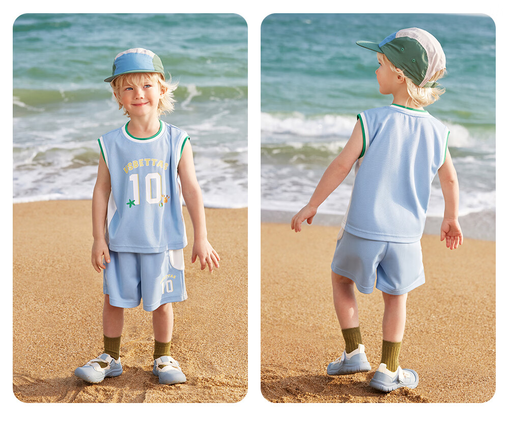 Beitais Boys Summer Lightweight Sports Set 2026 New Baby Sleeveless Vest Two-Piece Children's Basketball Outfit 25