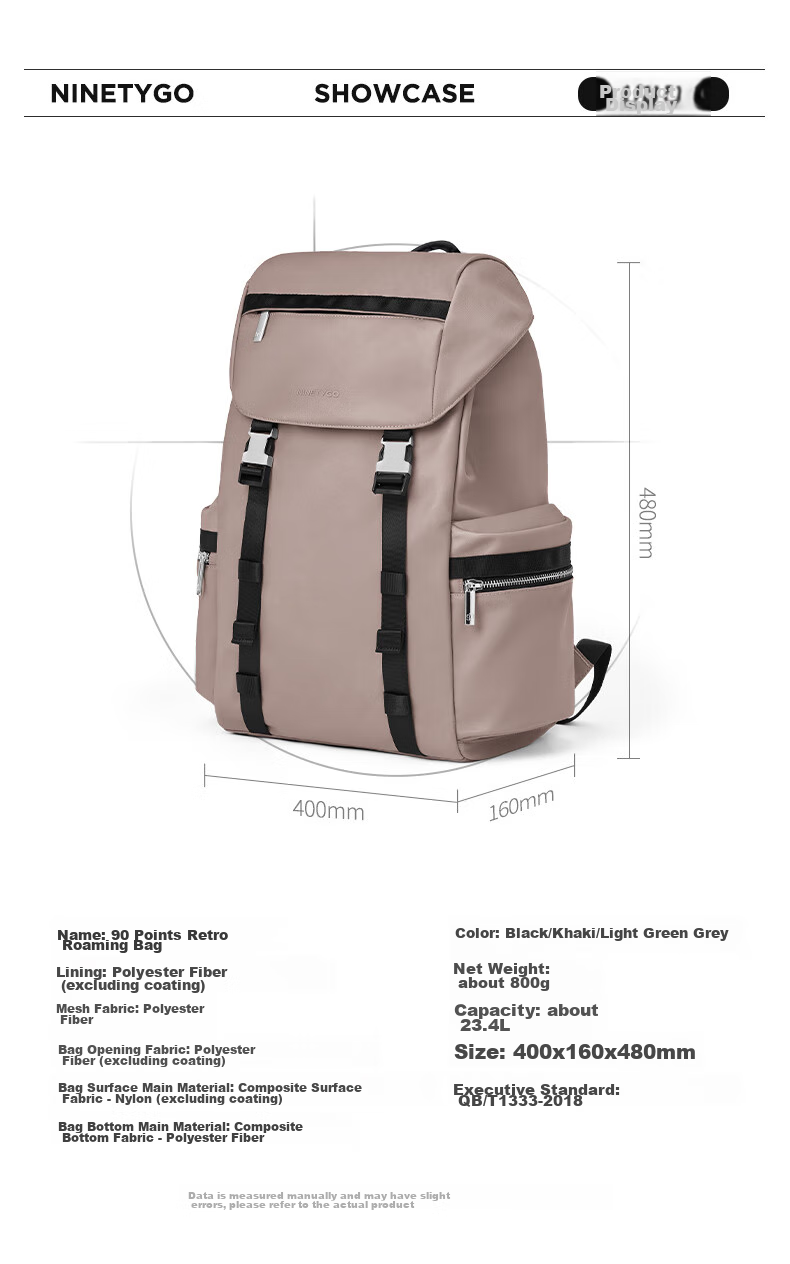 90Fen Casual Sports Backpack, Retro Large Capacity Travel Fitness Lightweight Backpack for Men And Women, Black 10