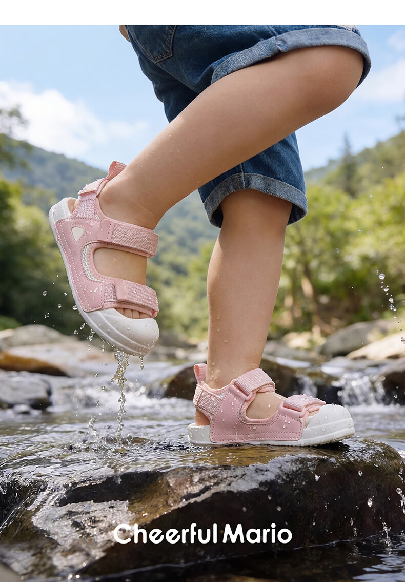 Cheerful Mario Kids Summer Sandals Boys Girls Outdoor Soft Sole 2026 New Breathable Casual Korean Style Toddler Shoes 20