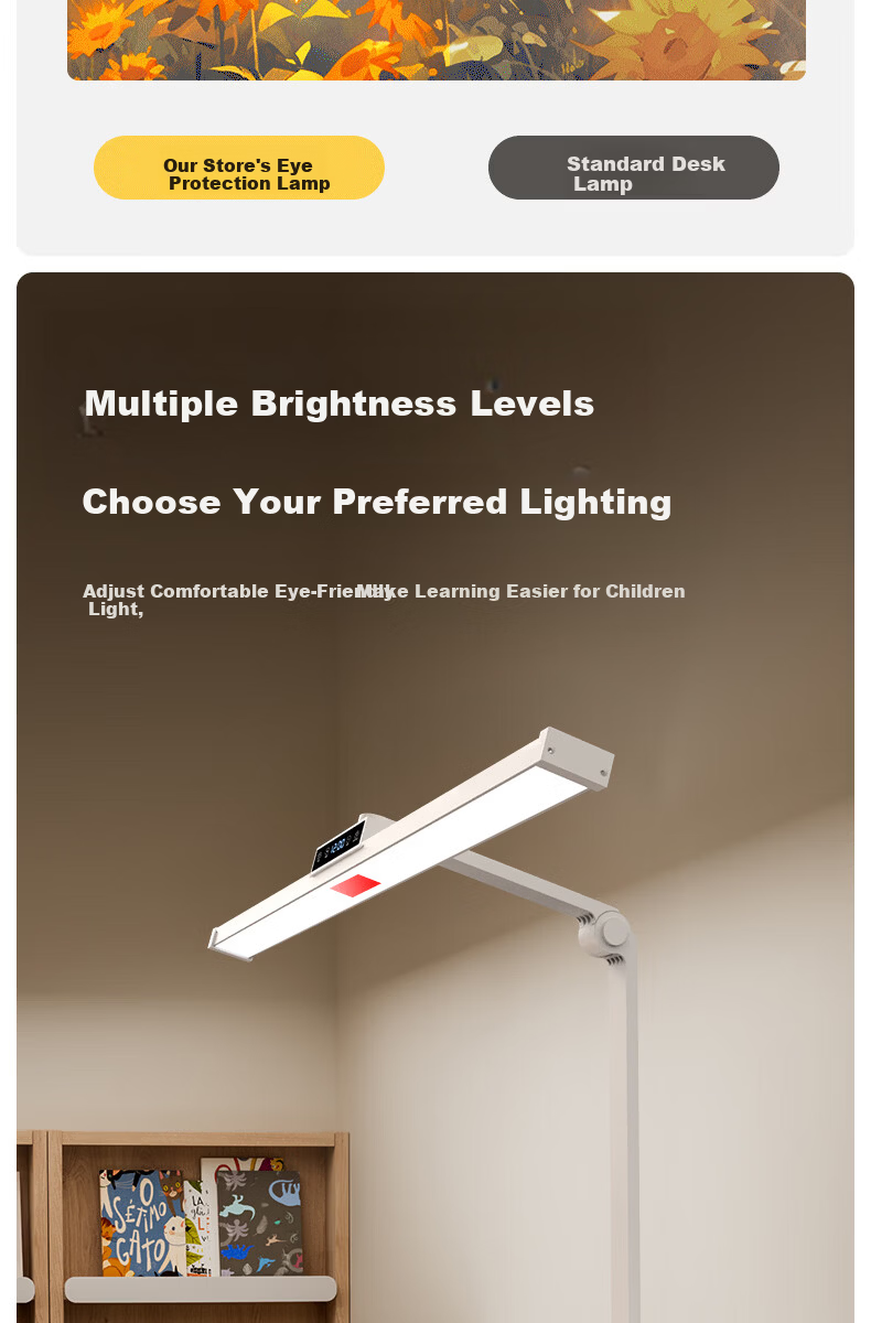 Boraer National AA Grade Desk Lamp Eye Protection Study Reading Lamp Children's Student Dedicated Desk Writing Large Road Lamp Clock Eye Protection Lamp 10