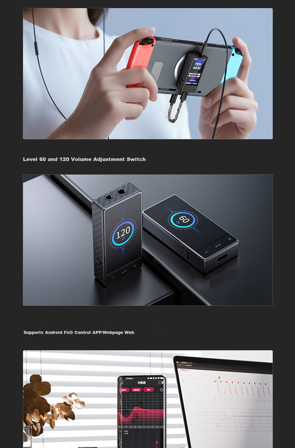 FiiO QX13 Portable HiFi Android Apple DSD Hardware Decoding Mobile Tablet Headphone Amplifier Sound Card Black (Carbon Fiber Edition) 17