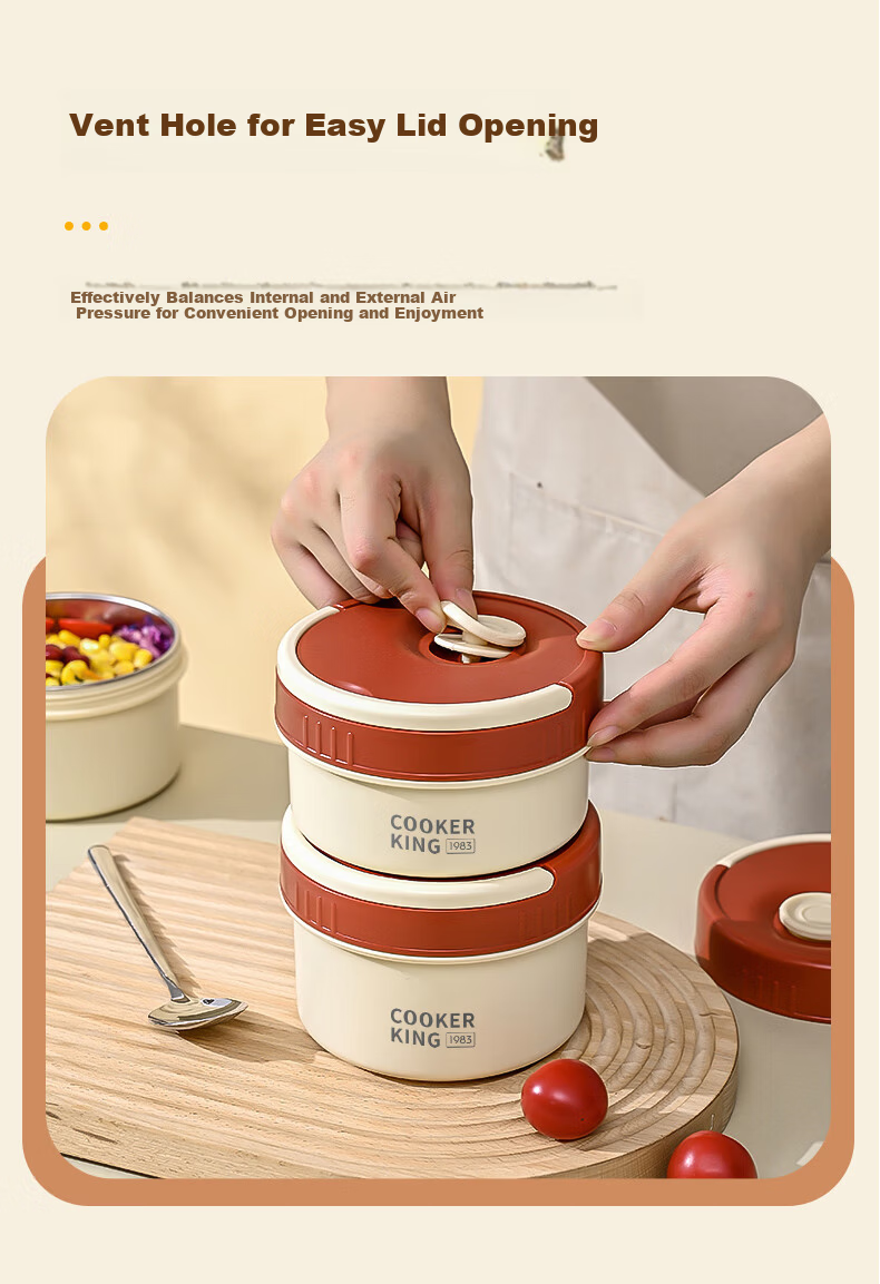 Chuida Huang 316L Stainless Steel Inner Liner Insulated Lunch Box Large Capacity Microwaveable Sealed Portable Bento Box for Office Workers 9