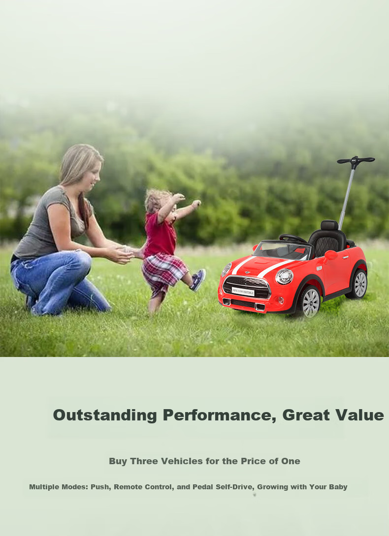 CHILOKBO MINI Kids Electric Ride-On Car Four-Wheel Remote Control Toy Car for Children Baby Push Ride Red Gift 5
