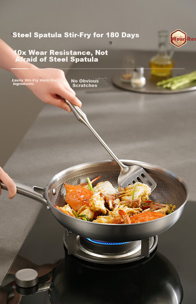 ASD Titanium Ceramic Honeycomb Stainless Steel Non-Stick Frying Pan, Fluorine-Free Coating, Egg and Steak Pan, Compatible with Induction Cookers, Model 28E6 12