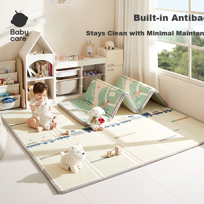 Babycare Antibacterial XPE Foldable Crawling Mat Baby Play Mat Infant Toddler Floor Mat - Manhattan Block 180*200*2cm