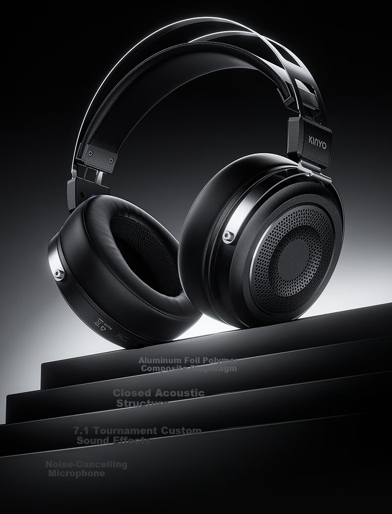 KINYO Gaming Headset Wired Over-Ear HIFI High-Quality FPS Delta Sound Positioning for PC Laptop Z5 7