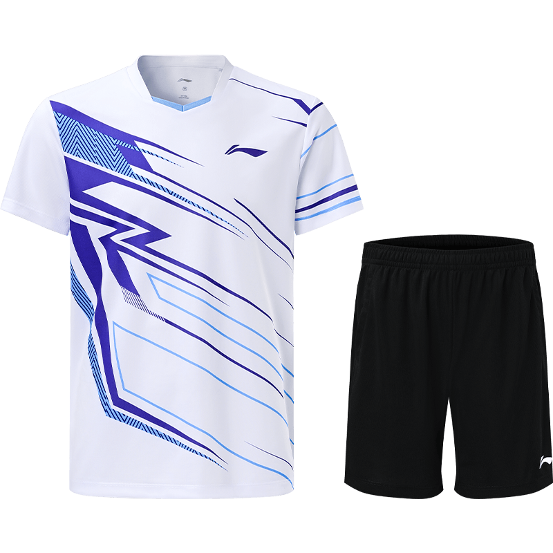LI-NING Unisex Badminton Short Sleeve Match Set Two-Piece Club Series Sports Teamwear 2XL