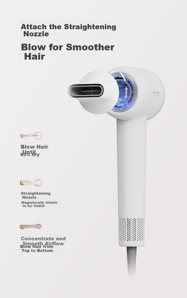 Dreame Shaoguang G20 Home Hair Dryer Constant Temperature Quick Drying Negative Ion High-Speed Hair Care Bladeless Hair Dryer Ivory White AHD12B Gift 3