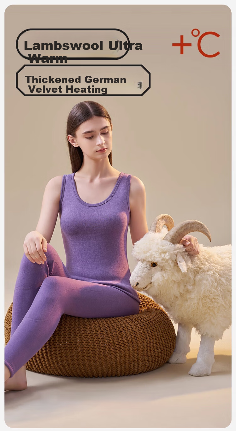 Zaisuo Lamb Fleece Warm Vest Women Autumn Winter Seamless Fleece Thickened Thermal Base Layer Innerwear 2