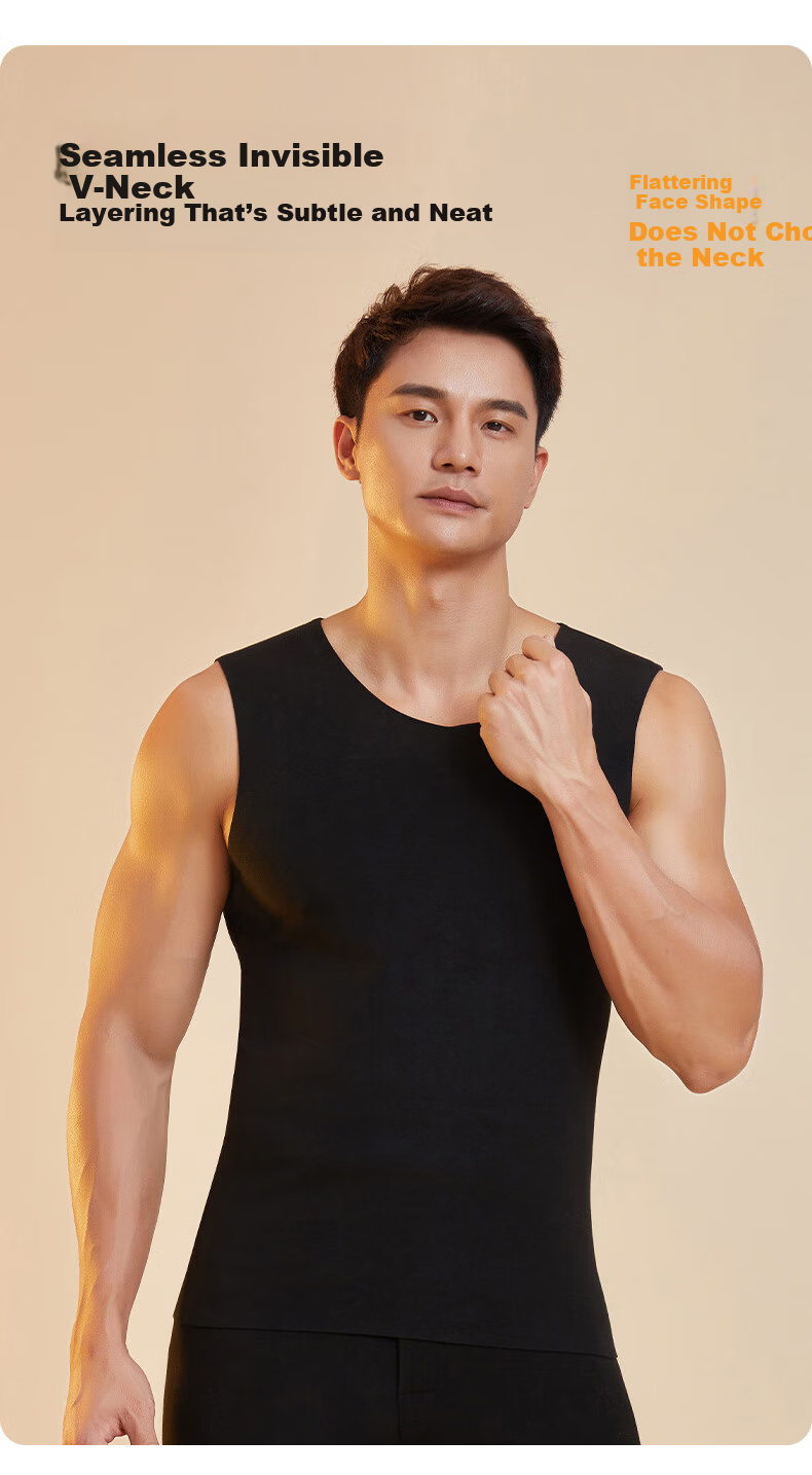 Langsha Men's Thermal Vest 90% White Duck Down Filled 10A Antibacterial Camellia Oil Cold-Resistant Heating Base Layer Winter Vest 16