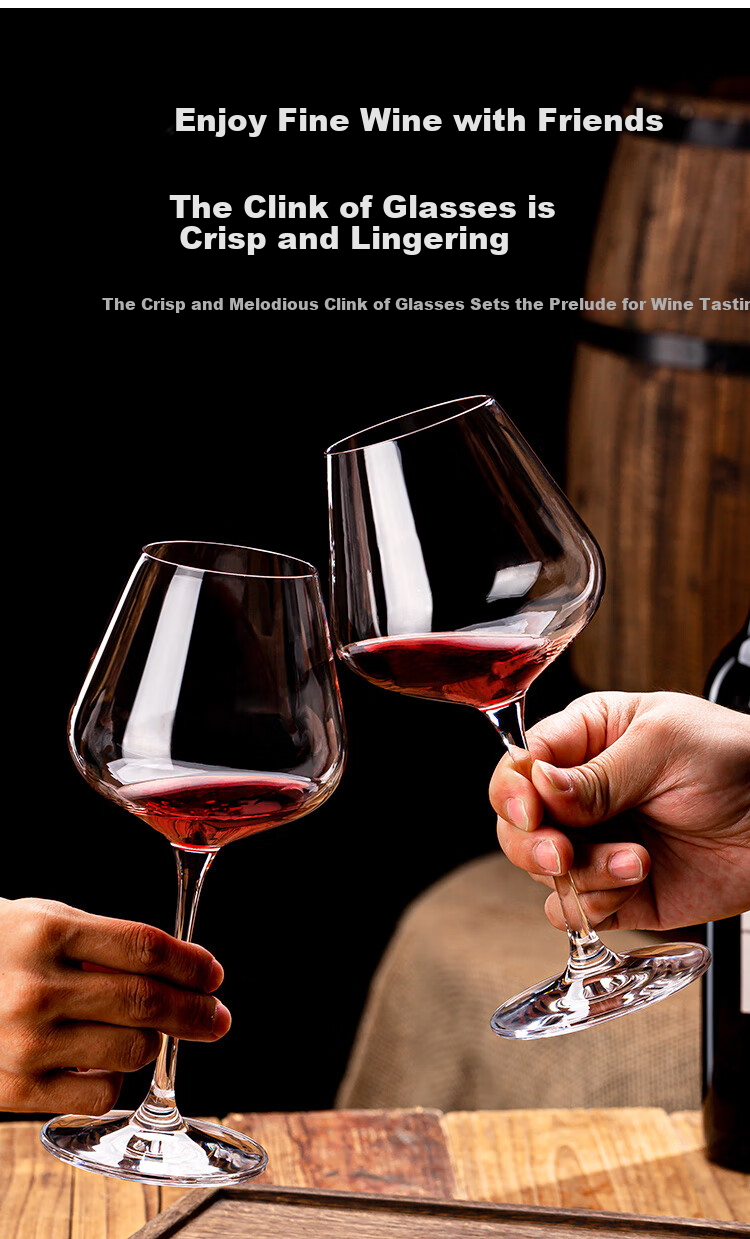 Green Apple Red Wine Glasses Large Capacity 468ml Set of 6 + Crystal Glass U-Shaped Decanter Set 5