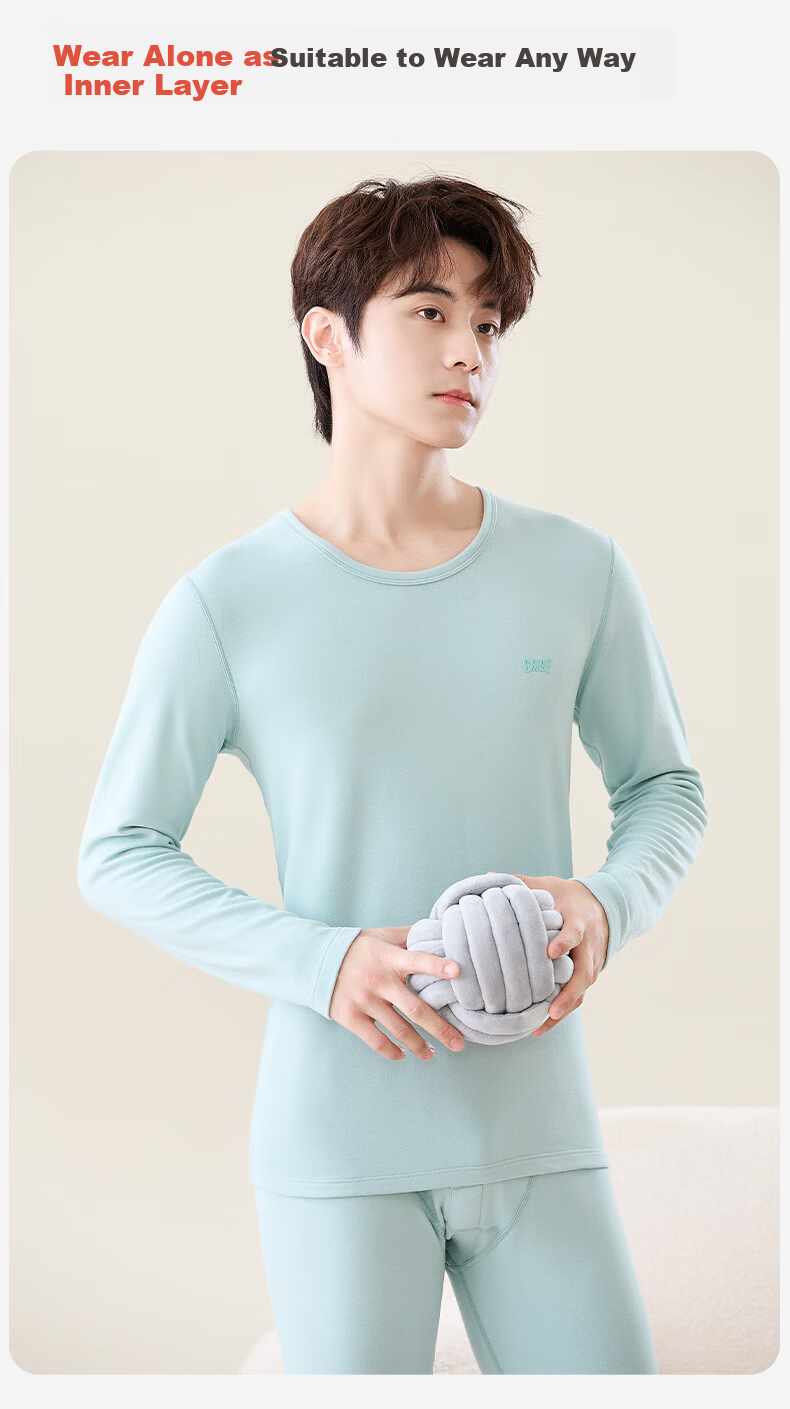 Me feeling Teen Boys Silk 10A Antibacterial Mite-Resistant Autumn Winter Thermal Underwear Set for High School Students Girls 11