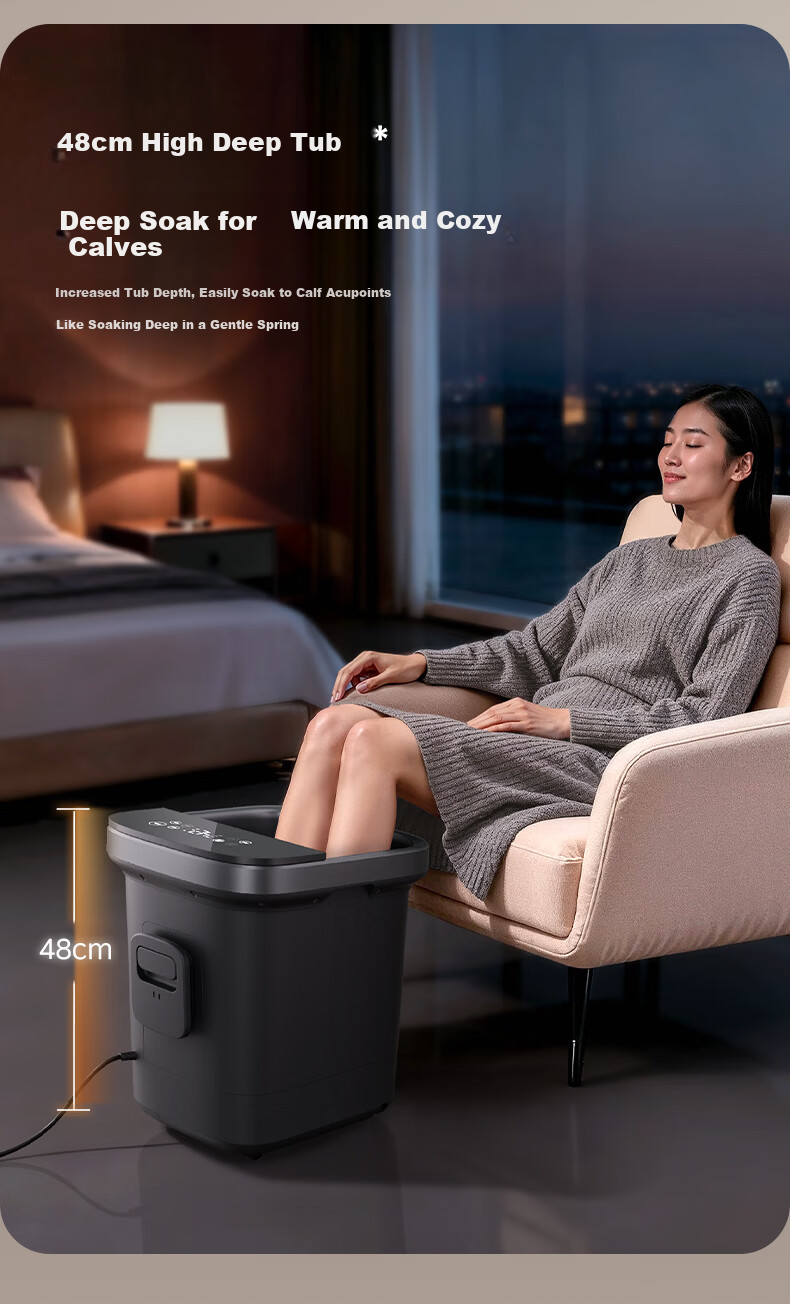 Midea Foot Soaking Bucket, Antibacterial Foot Bath Basin, Fully Automatic Massage, Warm Foot Washing Basin, Dual-Effect Sterilization, Foot-Warming Water Mist Spray, Father's Day Gift, Birthday Present for Boyfriend Or Girlfriend, ZL312Pro 2
