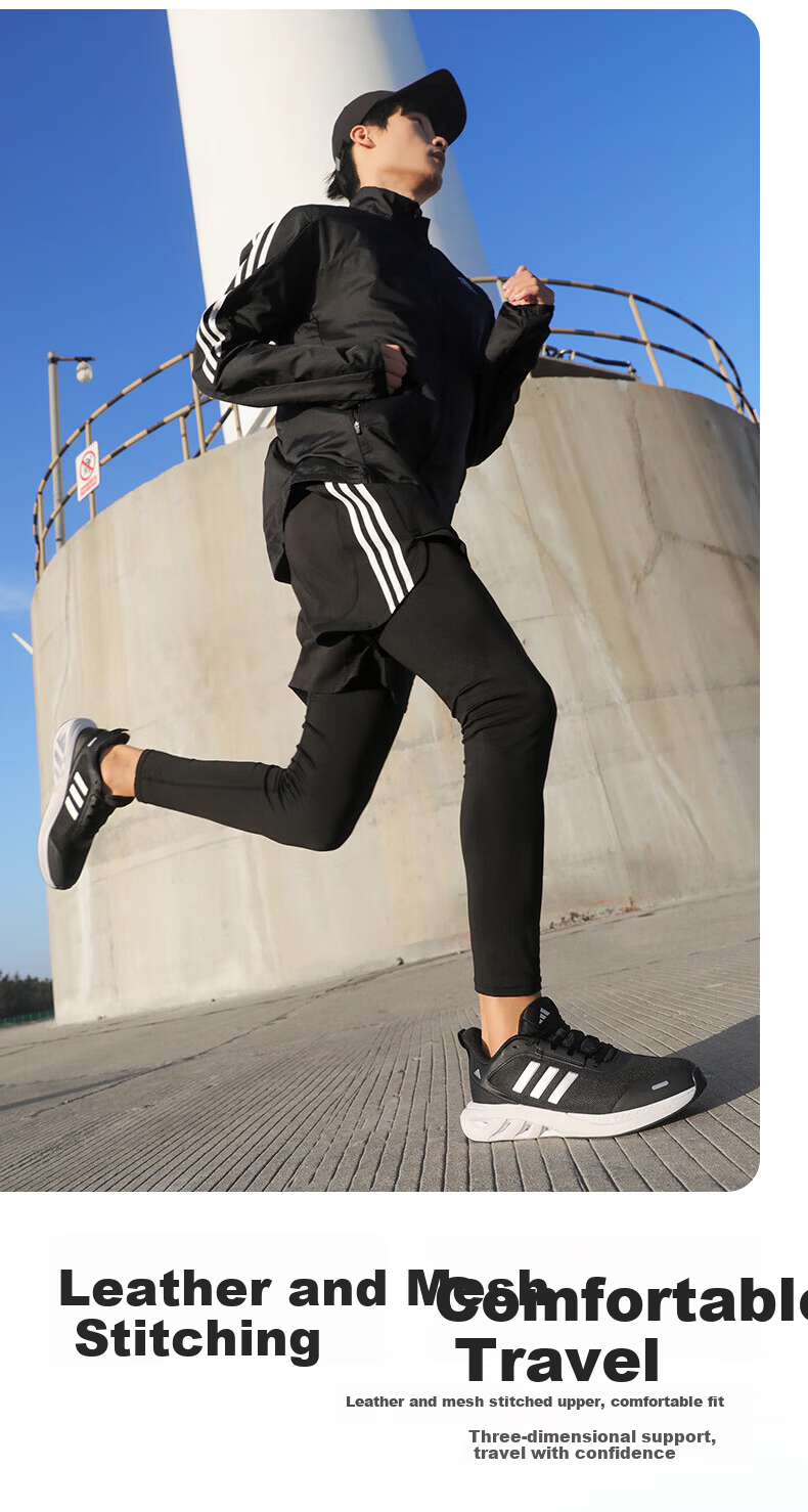 Adidas Unisex Spring Casual Mesh Breathable Lightweight Shock Absorption Running Shoes JP9779 Size 42 2