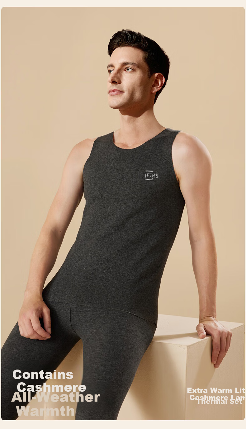 Shanshan Men's Thermal Vest [Cashmere Silk Derong Heating] 26th Anniversary New 10A Antibacterial Seamless Autumn Winter Top 2
