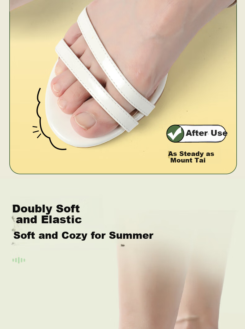 FOOTOPPO Summer Anti-Slip Sweat-Absorbing Self-Adhesive Soft Forefoot Insoles for Sandals, Seven-Point Insoles, High Heels, Long Standing 6