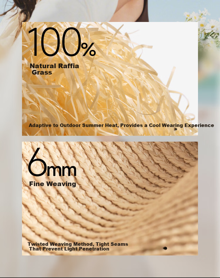 Beneunder Sun Hat Straw Hat UV Protection Women's Sunshade Hat Open Top Hat Black Coating BM562 Oak Brown 5