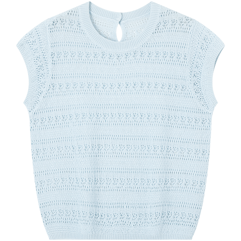 Demana [Lyocell] Summer Minimalist Hollow Jacquard Raglan Stripe Loose Slim Knit Sweater for Women Premium Feel