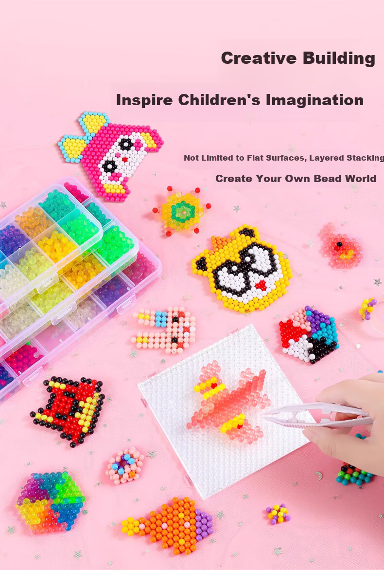 Baili Frost Night Glow Water Mist Magic Beads Children's DIY Craft Kit New Creative Perler Beads Toy 1200 Pieces 5