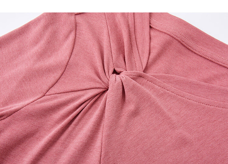Demana [With Wool and Lyocell] Summer Stylish Twist Slim Fit High Elasticity Short Sleeve Slimming T-Shirt for Women Premium Quality 16