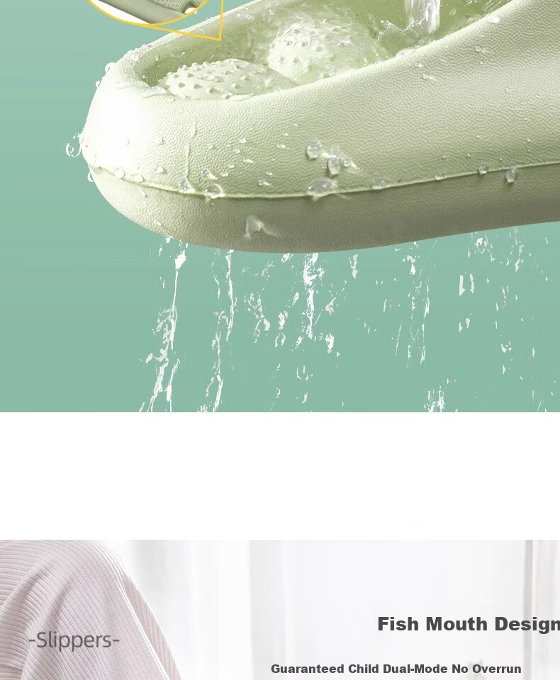 Guoluofi Bathroom Leakproof Slippers Summer Indoor Shower Non-slip Hollow Massage Slippers Black Size 35-36 3