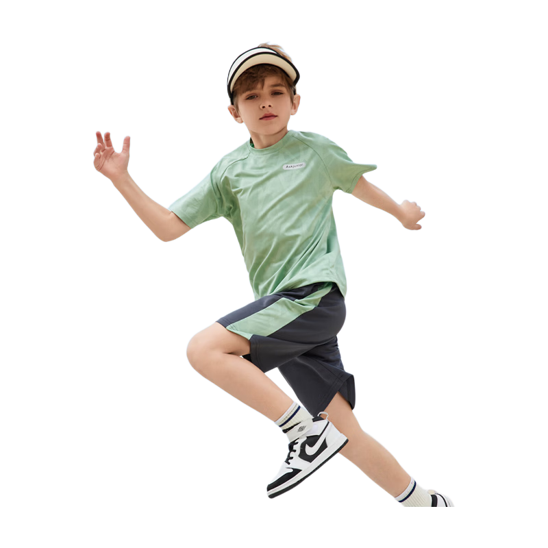 ASK JUNIOR Children's Clothing Set, Boys' Summer Outfit, Cool Thin Short-Sleeve T-Shirt And Shorts, Running Sports Two-Piece Set, Blue
