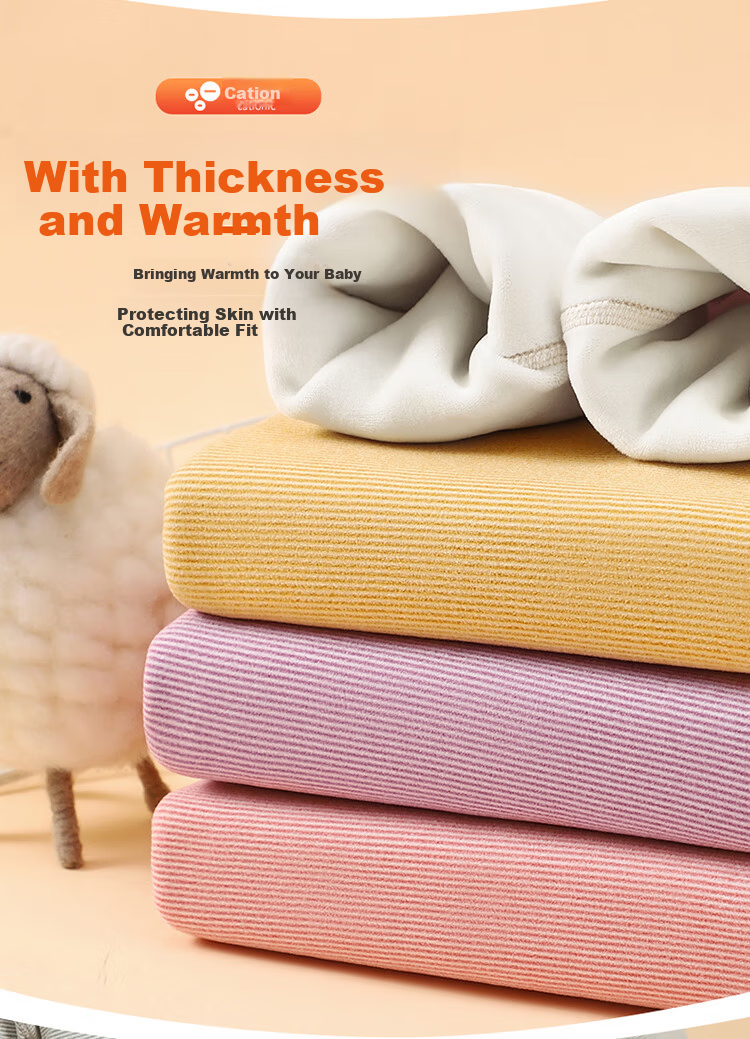 Bingxue Mian Children's Thermal Underwear Cationic Fleece Lined Warm Skin-Friendly Set Boys Girls Autumn Winter Thickened Set 6