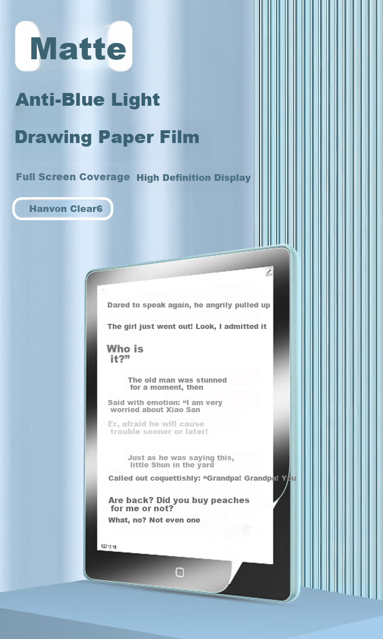 Freeson Anti-Blue Light Screen Protector Film for Hanvon M10/M10C 10.3-inch E-Reader Tablet, Scratch-Resistant Smooth Drawing and Writing Paper-Like Film Blue Light Filter 2