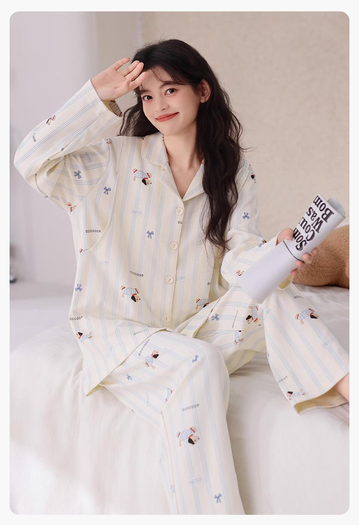 JOYNCLEON Maternity Cotton Postpartum Pajamas Spring Summer Thin Nursing Homewear Set L Jyz212991 29