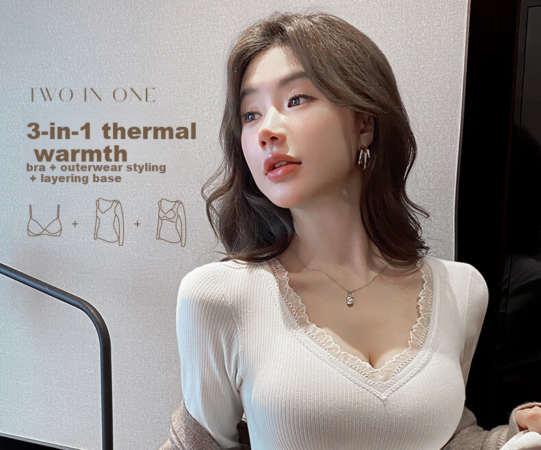 DUOQINGMAO Thermal Underwear 2025 Autumn Winter New Silk Cashmere 10A Antibacterial Slim Fit Waist Enhancing Champagne 2XL 31