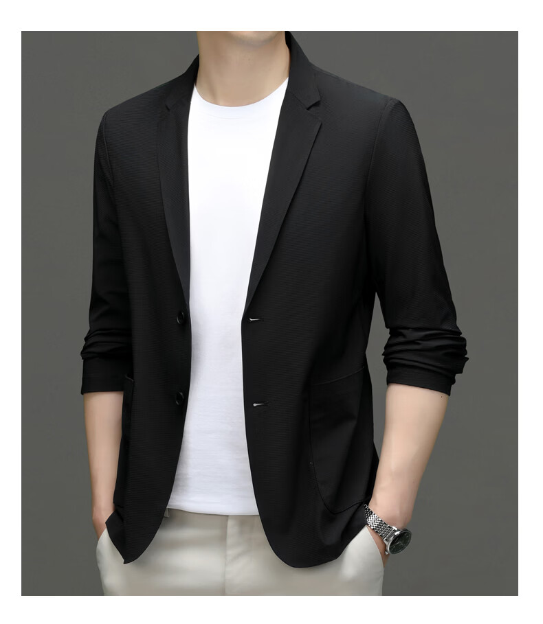 Pierre Cardin Father's Day Gift Sun Protection Suit Men's Ice Silk Seamless UV-Resistant High-End Business Blazer Gray-Green M 12