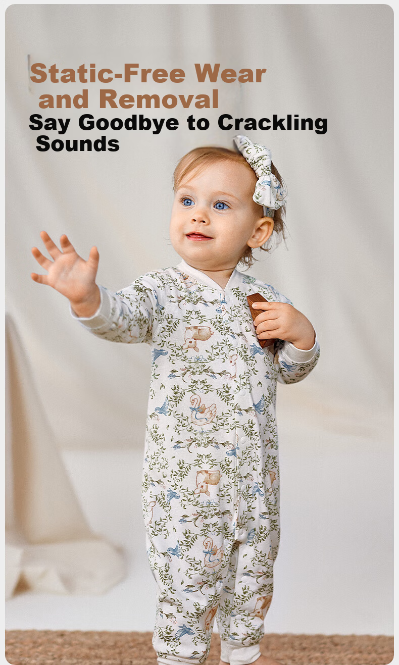 OUYUN Baby Romper Spring Autumn Four Seasons Newborn Jumpsuit Full Moon Crawling Suit Hamster + Flower Wall 73cm 15