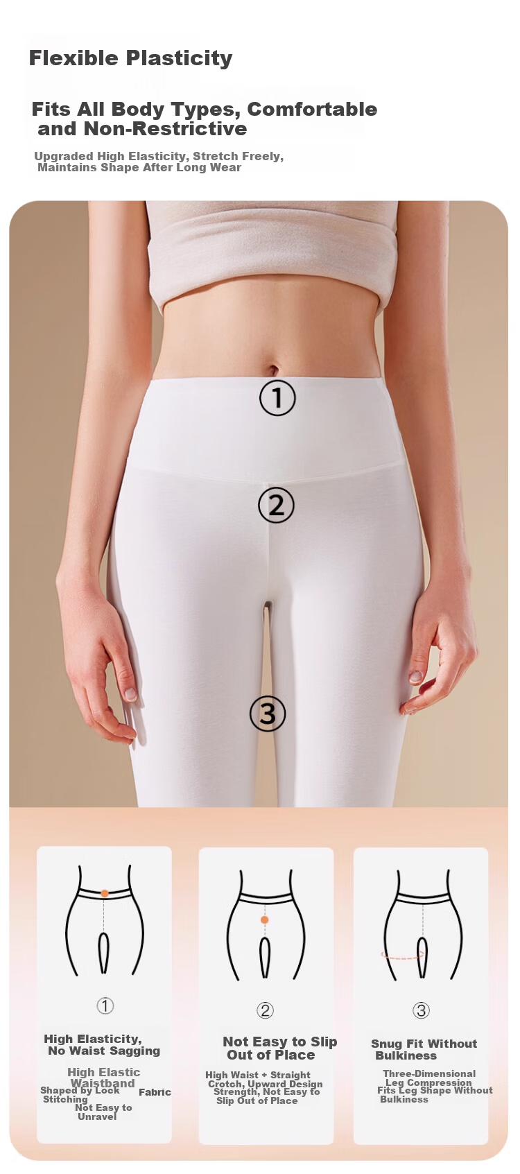 Caiyue High-Waist Pure Cotton Thermal Pants for Women 10A Antibacterial Shaping Leggings Xinjiang Cotton Stretch Knit Single Pants 10