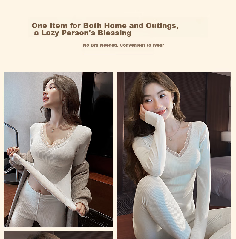 DUOQINGMAO Thermal Underwear 2025 Autumn Winter New Silk Cashmere 10A Antibacterial Slim Fit Waist Enhancing Champagne 2XL 35