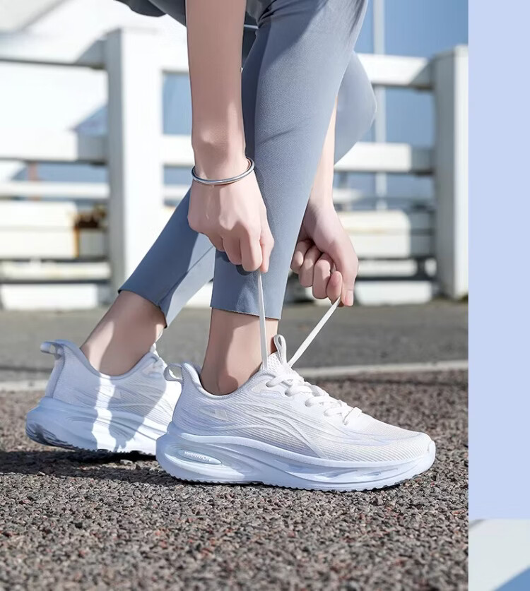 Warrior Official Women's Sports Shoes 2026 Summer New Lightweight Mesh Running Shoes for Women 5535 White Pink Size 36 21
