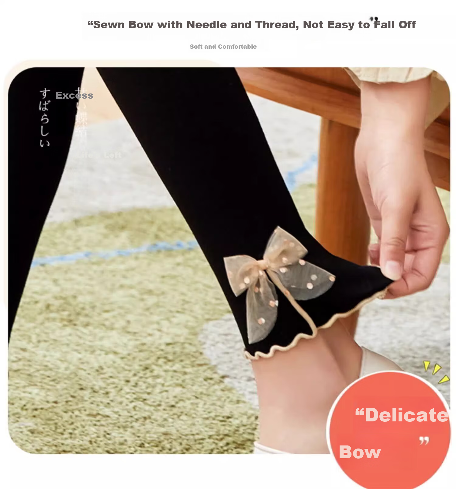 LangSha Girls' Leggings Children's Spring and Autumn Thin Skin-Friendly White Stylish Black Tights Pants 5