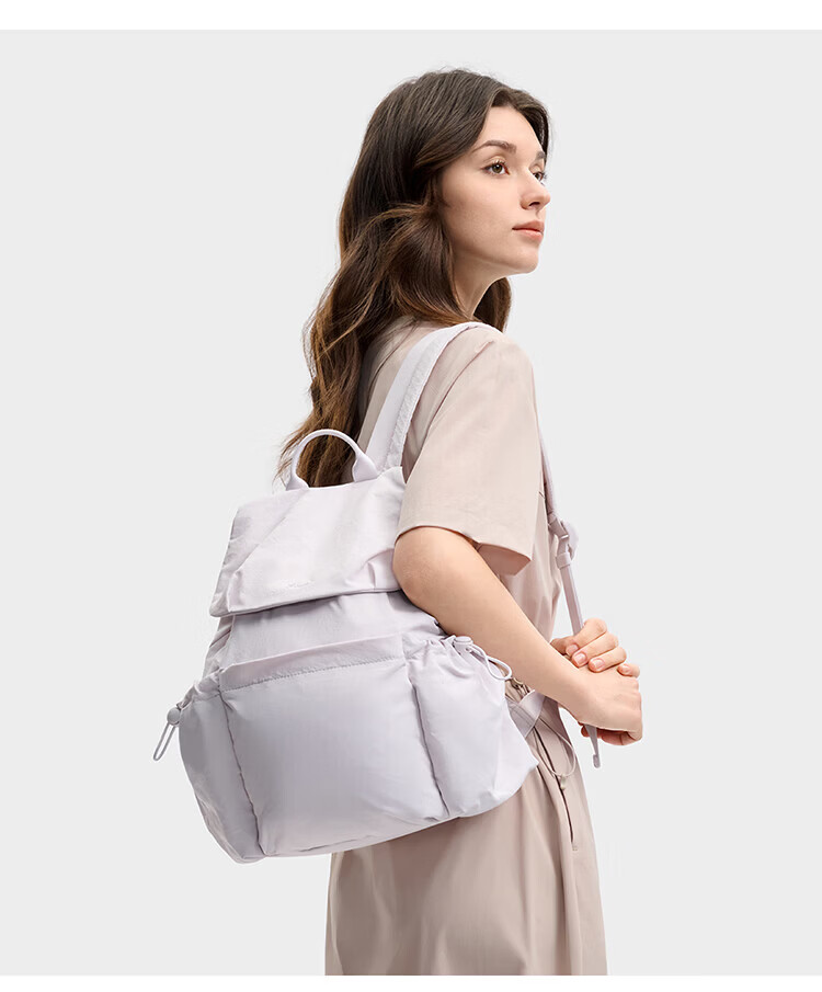 FILA Han So-hee Style Official Women's Summer Macaron Multi-Pocket Backpack School Bag Casual Bag 32
