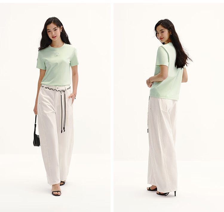 Semir Senrou Women's Summer Short Sleeve T-Shirt Casual Pullover Embroidered Round Neck 2026 Mall Style 101326100006 11
