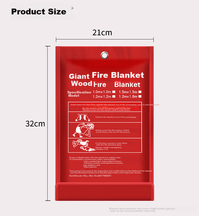 Jumu Fire Blanket Fiberglass Fire Extinguisher for Home Kitchen Factory Emergency Escape National Fire Safety Certification 2