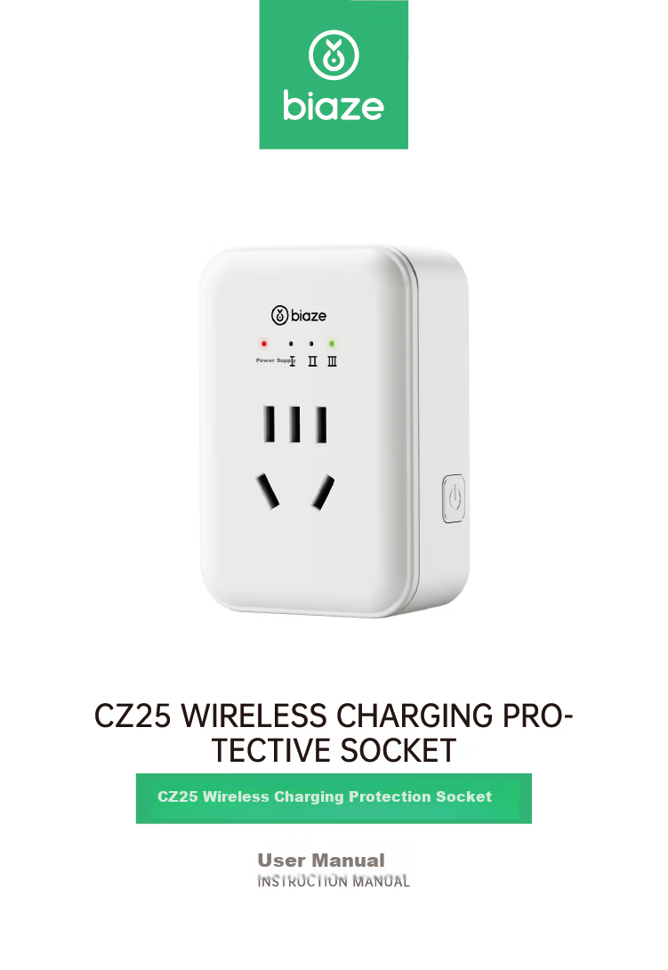 BIAZE Electric Vehicle Charger Protector Socket Automatic Power Off Overcharge Prevention Fireproof Wireless 1-Outlet National Standard 10
