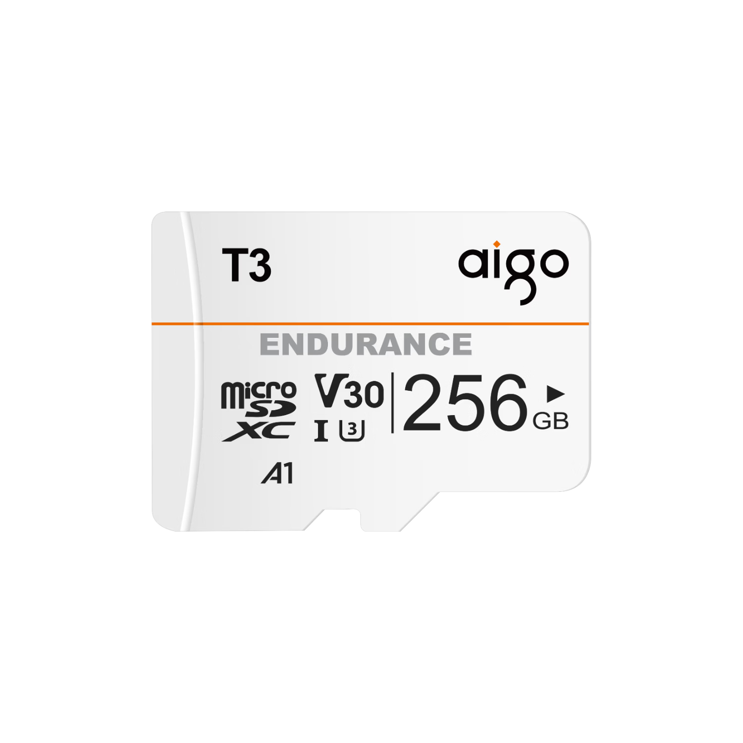 Aigo 256GB TF (MicroSD) Memory Card U3 A1 V30 4K Dash Cam & Surveillance High-Speed Storage Card 24-Hour Continuous Recording T3
