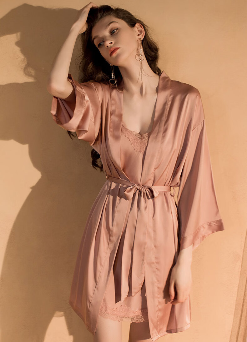 BONAS Premium Pure Style Ice Silk Women's Nightdress Imitation Silk Sexy Camisole Sleepwear Gift Box Packaging for Girlfriend 16