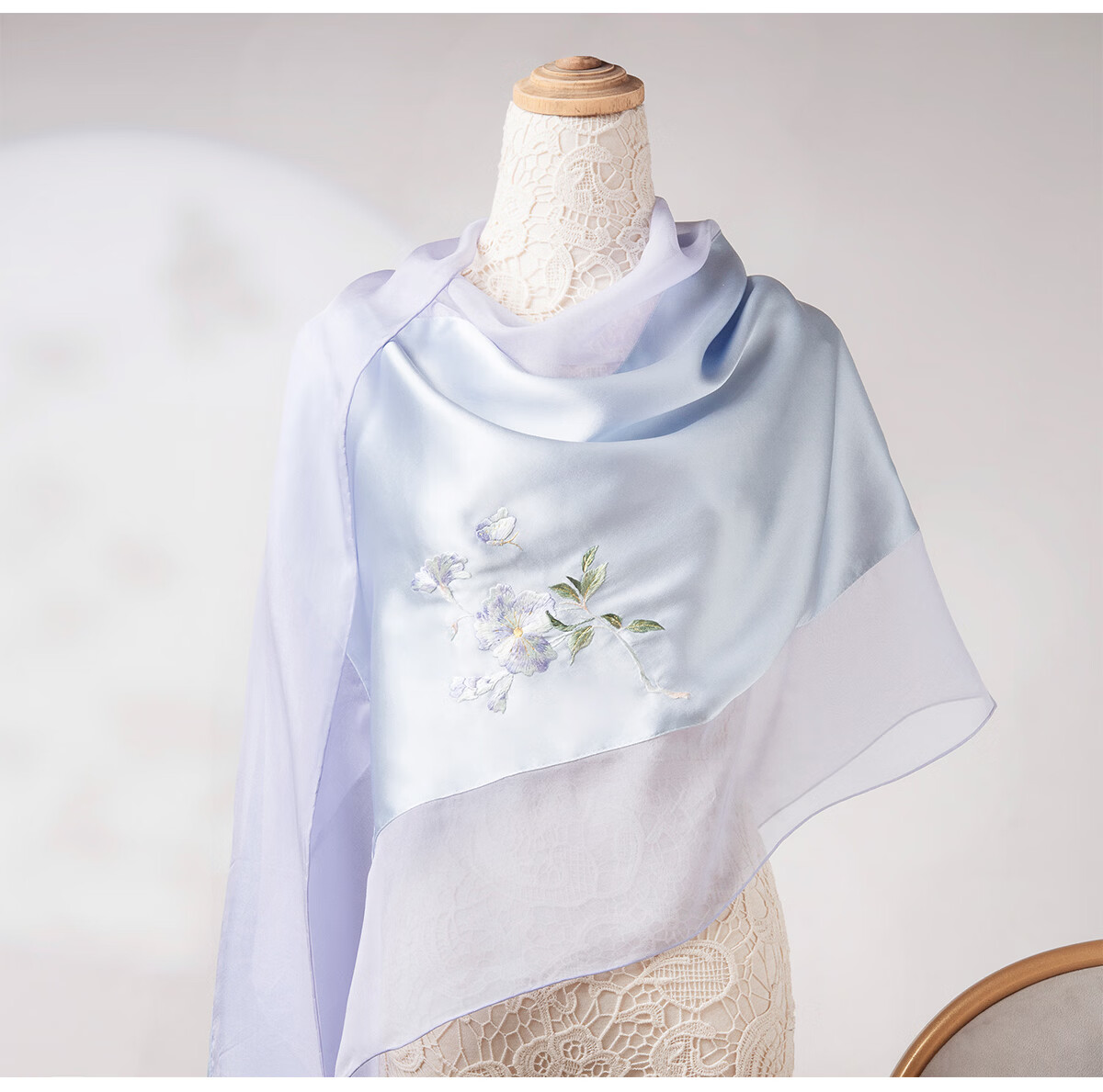 Zhijinlou 100% Mulberry Silk Scarf Non-Heritage Handmade Su Embroidery Genuine Silk Long Hangzhou Silk Shawl Birthday Gift 7