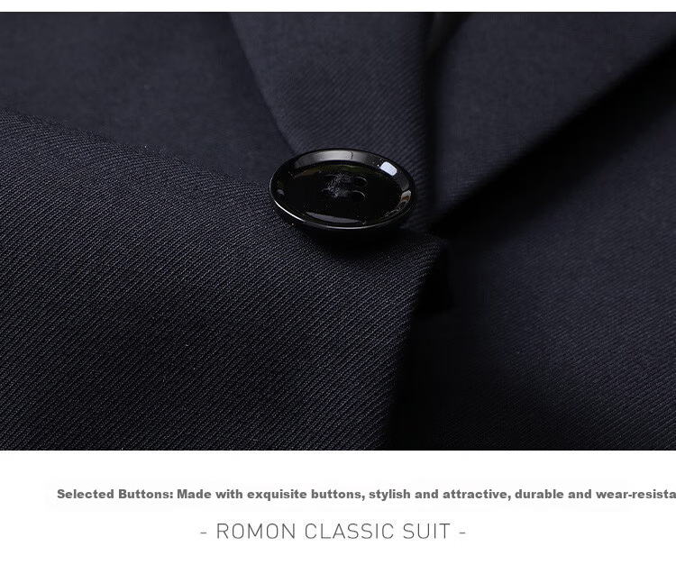 ROMON Men's Business Suit Slim Fit Groom Tuxedo Best Man Wedding Suit 16
