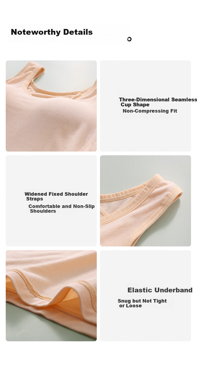 Seamless U-Neck Tank Top for Women Summer No-Bra Slim Fit Skin-Friendly Solid Color Sleeveless T-Shirt 12