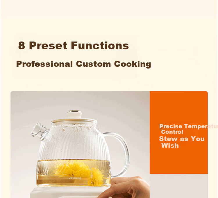 Joyoung 1L Household Electric Kettle Multifunctional Tea Maker Pure Glass Health Pot Constant Temperature Electric Water Boiler 24H Reservation K10D-WY107 13