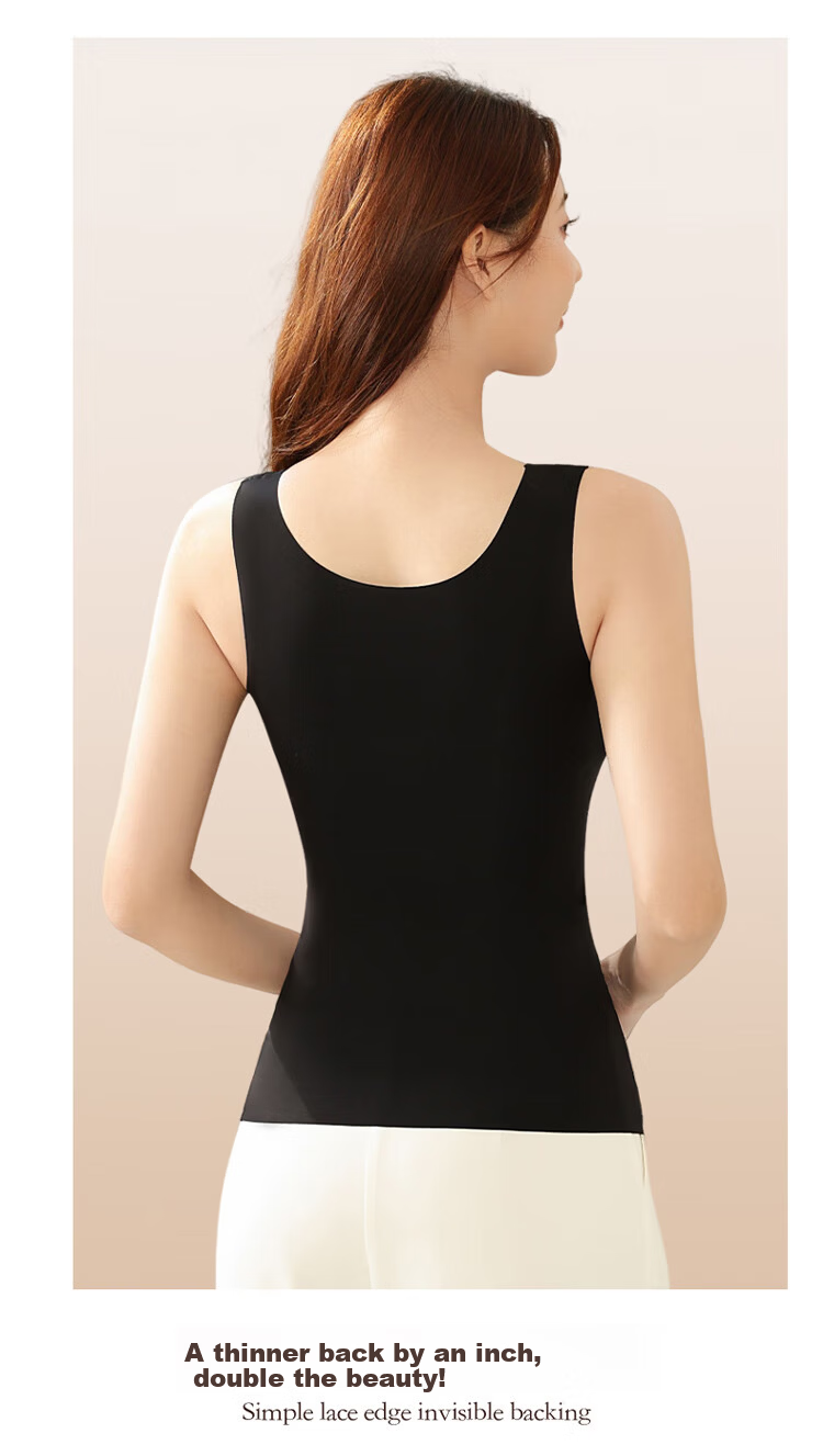 GUJIN Lightweight Warm Vest Women's Thermal Autumn Winter Bra-Free Innerwear Base Layer Camisole Skin-Friendly M 7