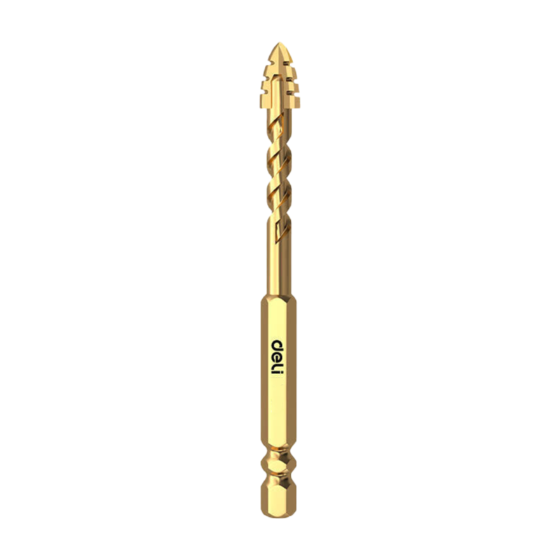 Deli 4-Blade Serrated Eccentric Drill Bit for Tile Drilling High Hardness Dry Wear-Resistant [5mm] 3 Pieces