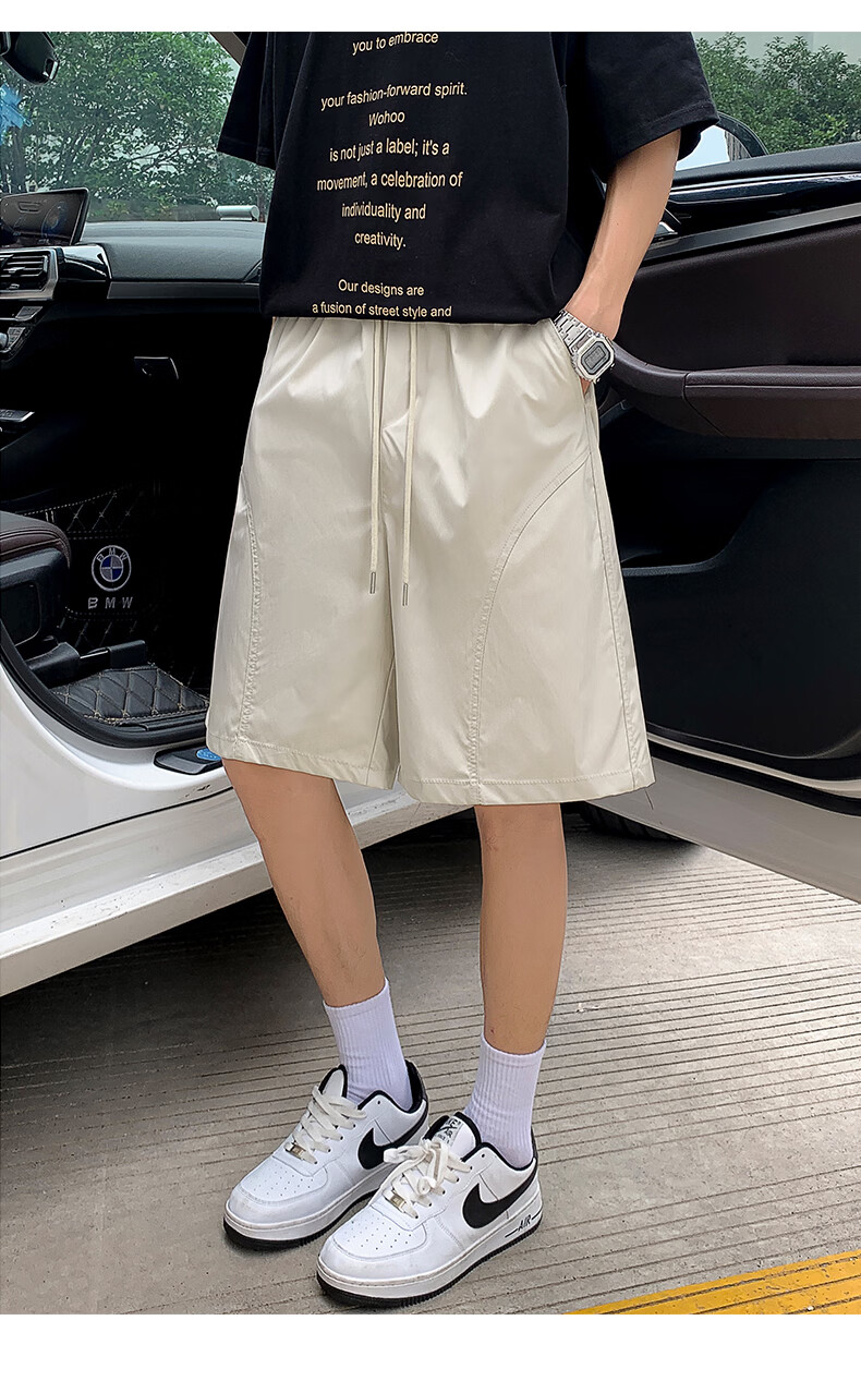 CLOR American Quick-Dry Angled Cut Shorts Men Summer Thin Casual Loose Trendy Brand Five-Point Pants DK02 Navy Blue 2XL 17